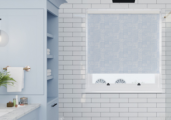 Irregular Tiles, Ice Blue - Twist&Fit Roller Blind - Image 3
